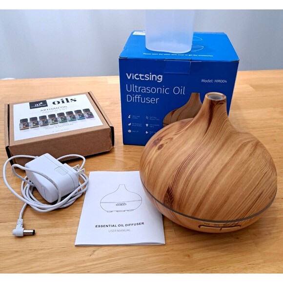 Victsing Ultrasonic Oil Diffuser & Art Naturals Essential Oils (6) Aromatherapy - Picture 1 of 11